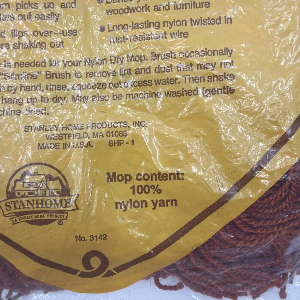 VINTAGE STANLEY HOME PRODUCTS NYLON DRY MOP 'Slimline' New 100% Nylon Yarn